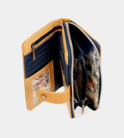 Anekke Nature Pachamama Navy Blue Large Rfid Wallet Hot