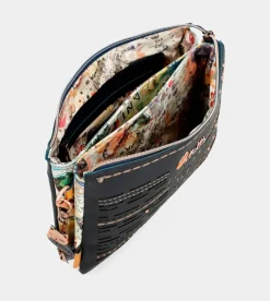 Anekke Nature Pachamama Navy Blue Crossbody Bag With 2 Compartments Best Sale