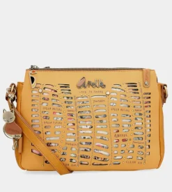 Anekke Nature Pachamama Ochre Crossbody Bag With 3 Compartments Best Sale