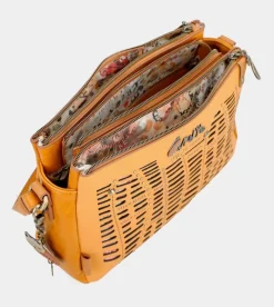Anekke Nature Pachamama Ochre Crossbody Bag With 3 Compartments Best Sale