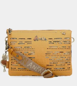 Anekke Nature Pachamama Ochre Crossbody Bag With Two Compartments Online
