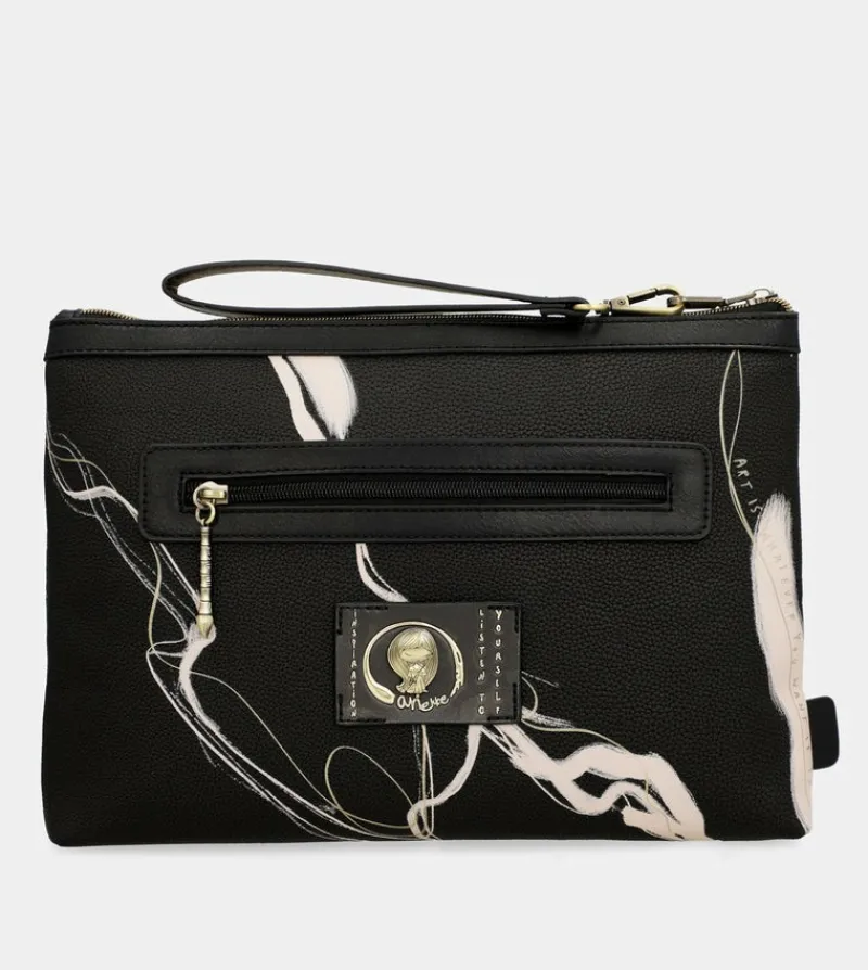 Anekke Nature Shodo Black Clutch Bag Cheap