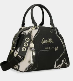 Anekke Nature Shodo Black 2-Handle Shoulder Bag Fashion