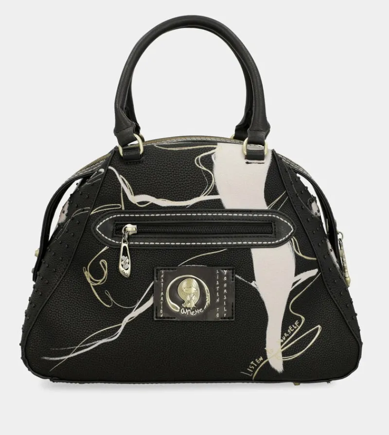 Anekke Nature Shodo Black 2-Handle Shoulder Bag Fashion