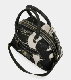 Anekke Nature Shodo Black 2-Handle Shoulder Bag Fashion