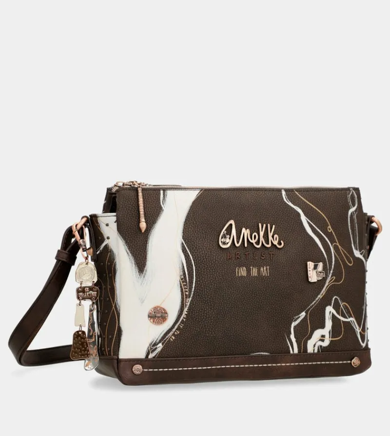Anekke Nature Shodo Brown 3 Compartment Messenger Bag Brown Best