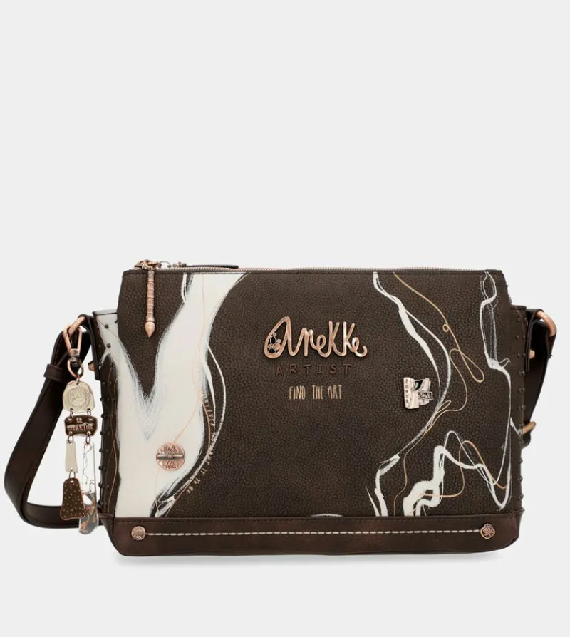 Anekke Nature Shodo Brown 3 Compartment Messenger Bag Brown Best