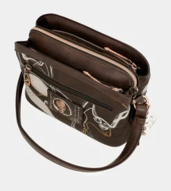 Anekke Nature Shodo Brown 3 Compartments Shoulder Bag Discount
