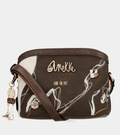 Anekke Nature Shodo Brown 3 Compartments Shoulder Bag Discount