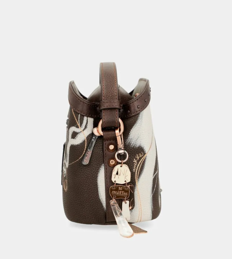 Anekke Nature Shodo Brown 3 Compartments Shoulder Bag Discount
