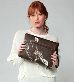 Anekke Nature Shodo Brown Clutch Bag Clearance
