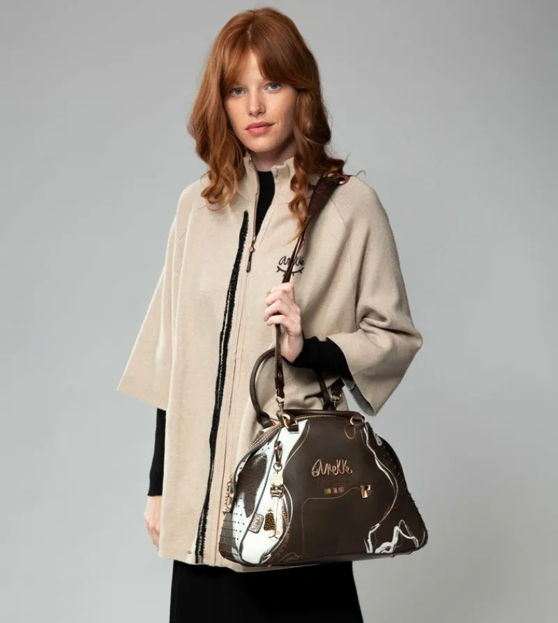 Anekke Nature Shodo Brown 2-Handle Shoulder Bag Flash Sale