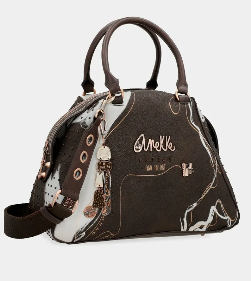 Anekke Nature Shodo Brown 2-Handle Shoulder Bag Flash Sale