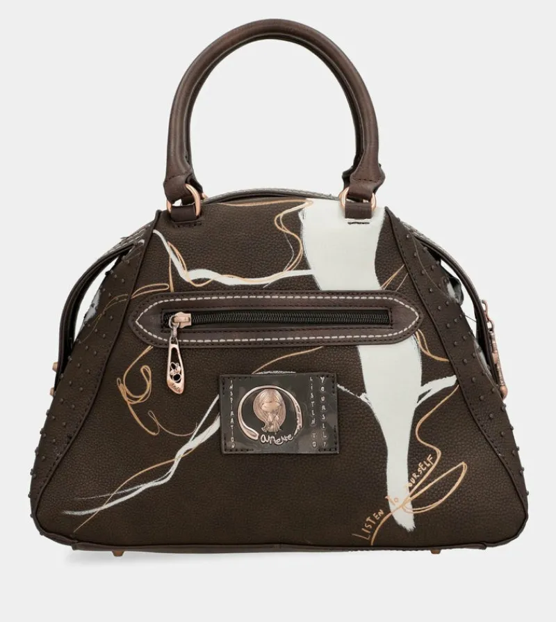 Anekke Nature Shodo Brown 2-Handle Shoulder Bag Flash Sale
