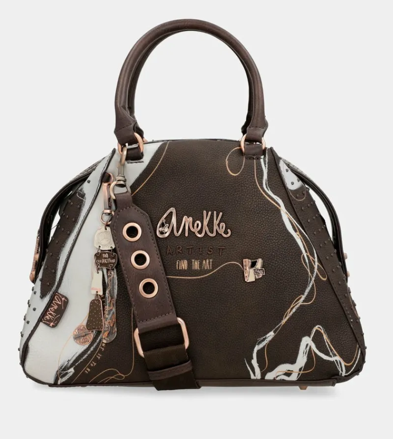 Anekke Nature Shodo Brown 2-Handle Shoulder Bag Flash Sale