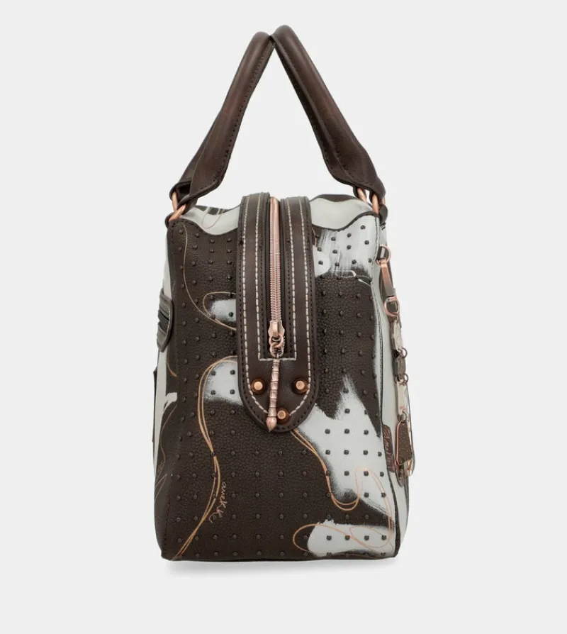 Anekke Nature Shodo Brown 2-Handle Shoulder Bag Flash Sale