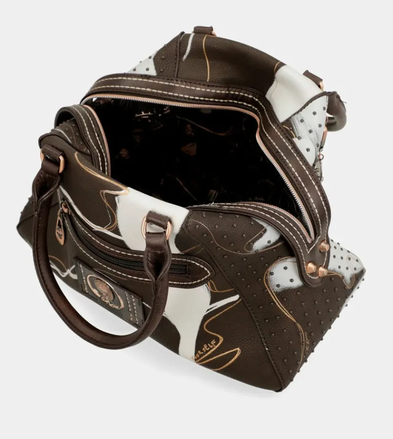 Anekke Nature Shodo Brown 2-Handle Shoulder Bag Flash Sale
