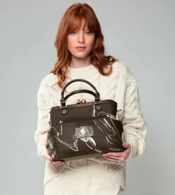 Anekke Nature Shodo Brown Mouthpiece Handbag Shop