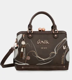 Anekke Nature Shodo Brown Mouthpiece Handbag Shop
