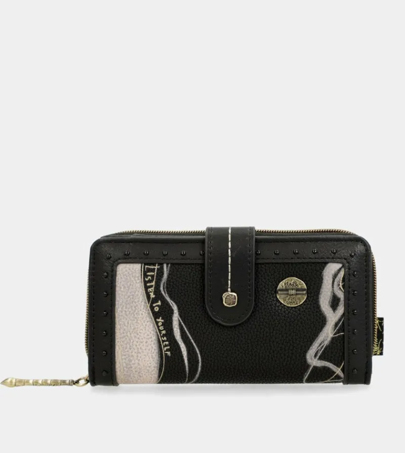Anekke Nature Shodo Large Black Rfid Wallet Cheap