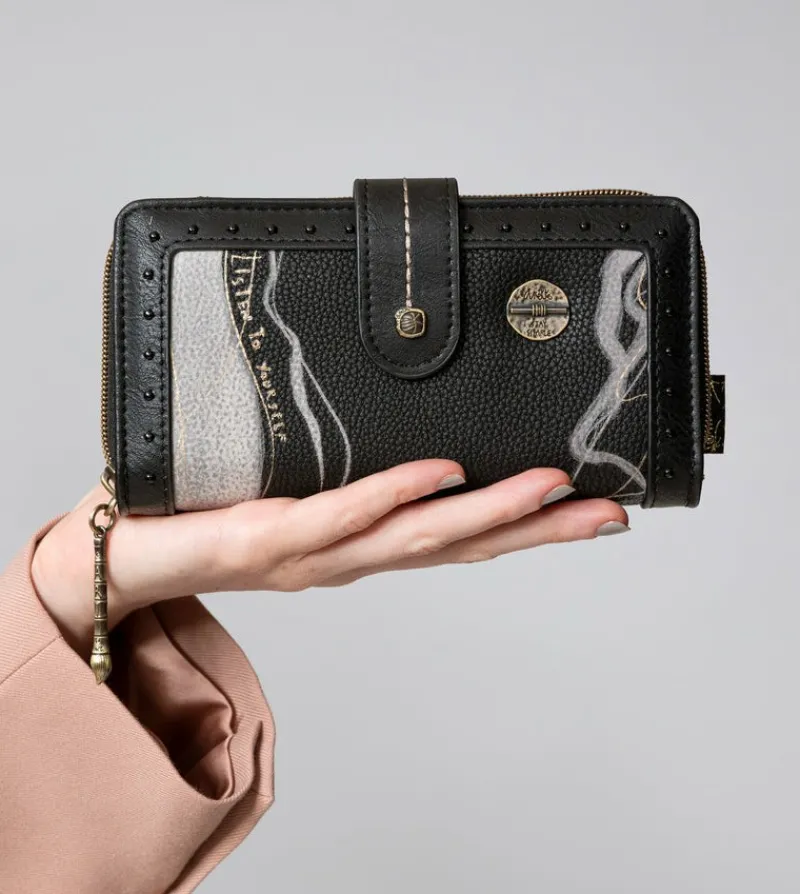 Anekke Nature Shodo Large Black Rfid Wallet Cheap