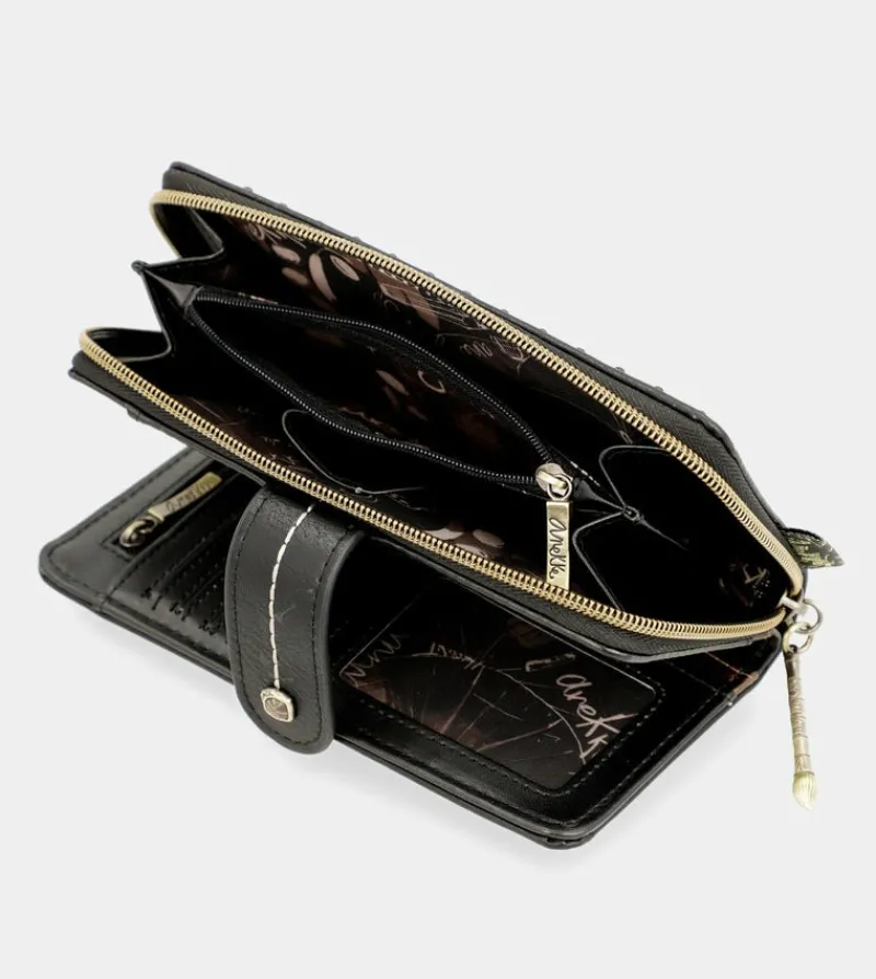 Anekke Nature Shodo Large Black Rfid Wallet Cheap