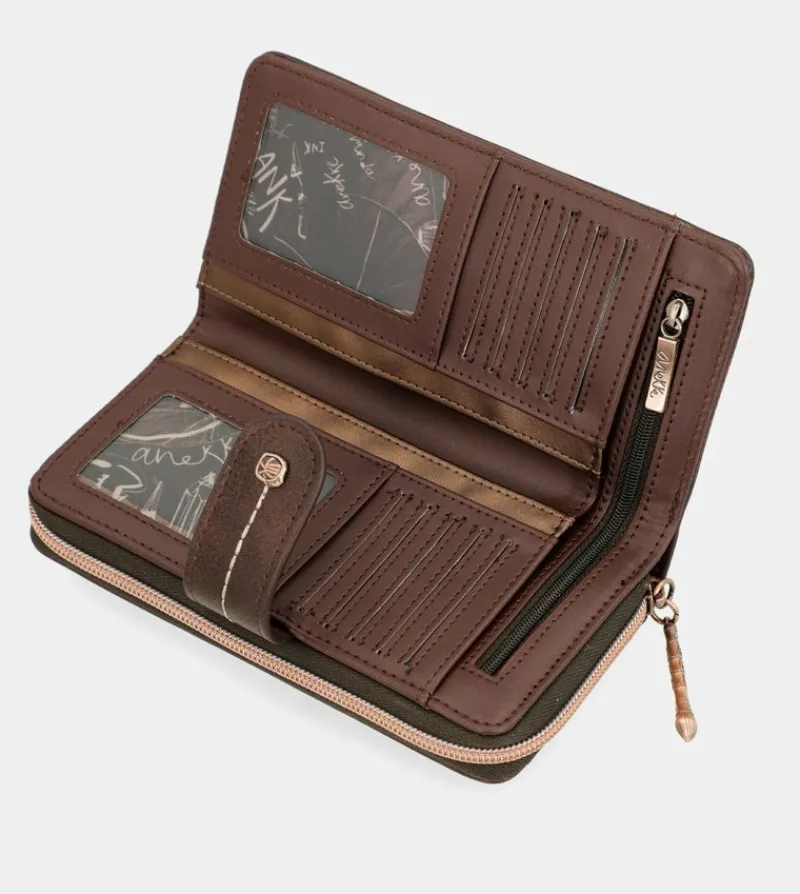 Anekke Nature Shodo Large Brown Rfid Wallet Nature Shodo Flash Sale