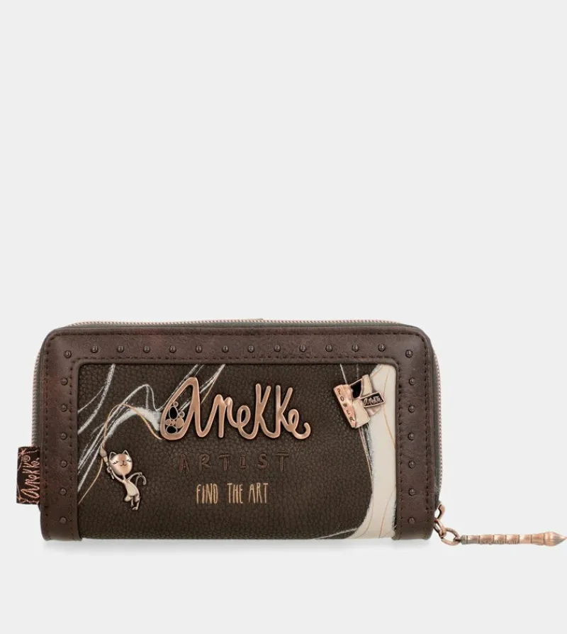 Anekke Nature Shodo Large Brown Rfid Wallet Nature Shodo Flash Sale