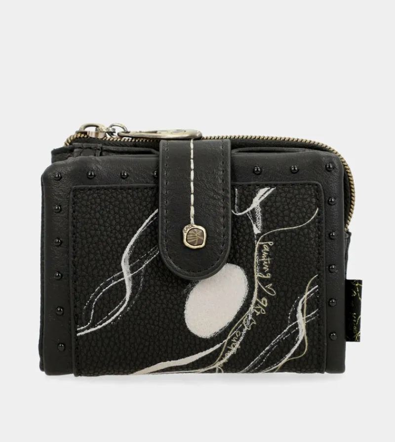 Anekke Nature Shodo Small Black Rfid Wallet Hot