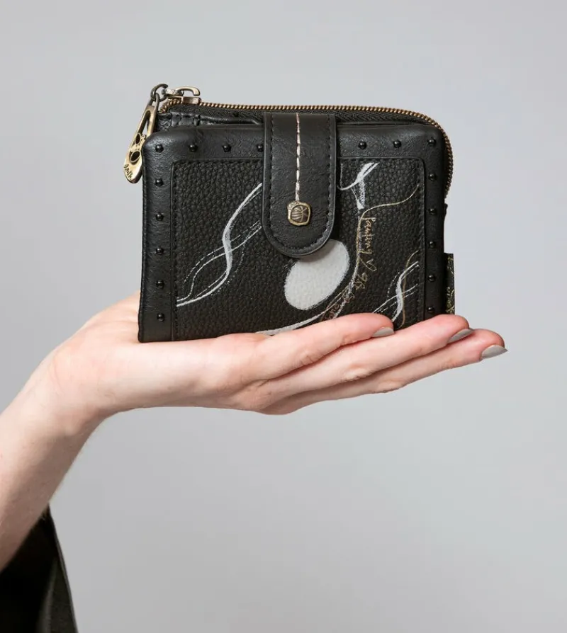 Anekke Nature Shodo Small Black Rfid Wallet Hot