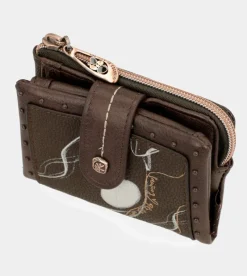 Anekke Nature Shodo Small Brown Rfid Wallet Fashion