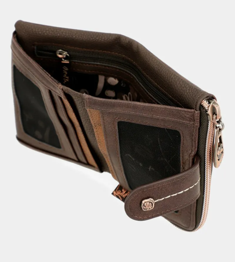 Anekke Nature Shodo Small Brown Rfid Wallet Fashion
