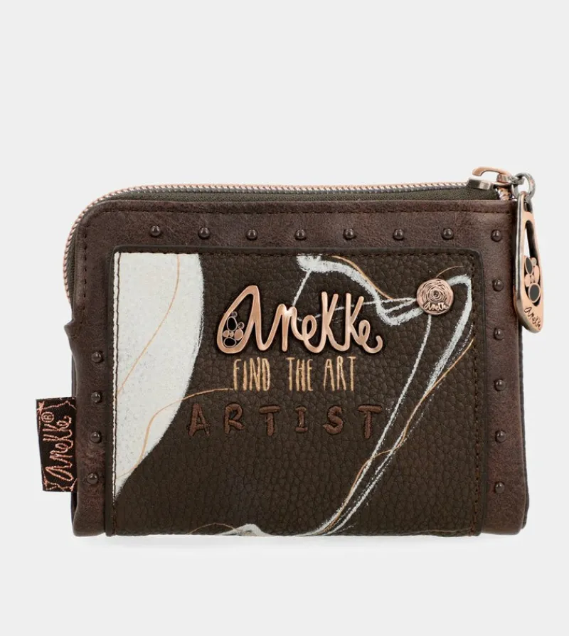 Anekke Nature Shodo Small Brown Rfid Wallet Fashion