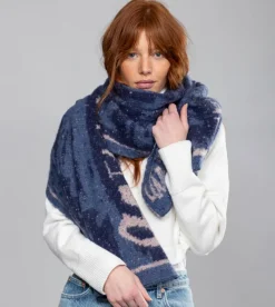 Anekke Navy Blue Contemporary Scarf. Discount