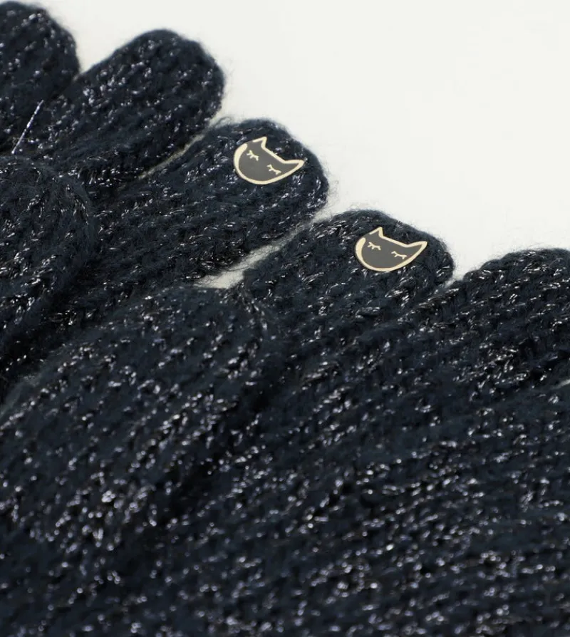 Anekke Navy Blue Logomania Gloves. Flash Sale