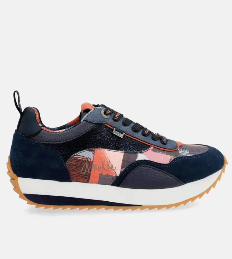 Anekke Navy Blue Palette Patterned Sports Sneakers Outlet