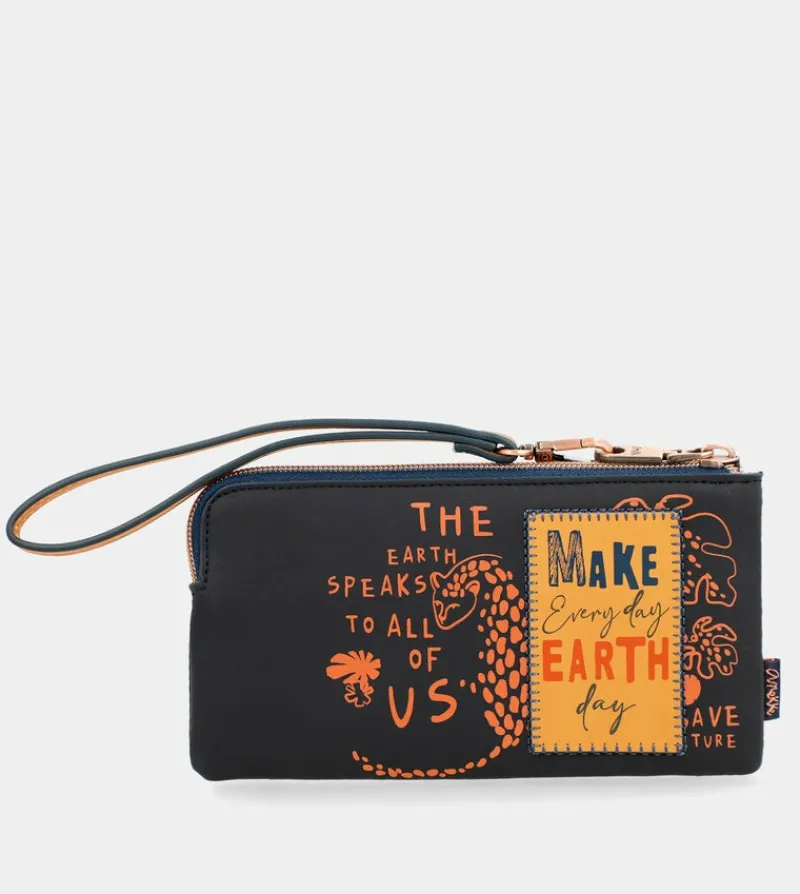 Anekke Navy Blue Rfid Wallet Nature Pachamama New