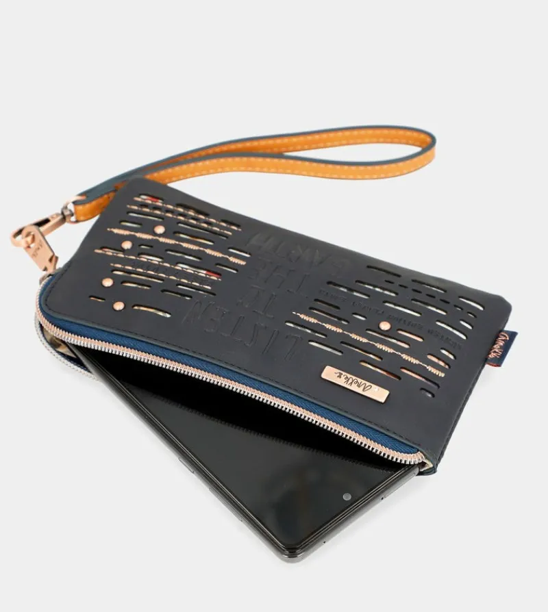 Anekke Navy Blue Rfid Wallet Nature Pachamama New