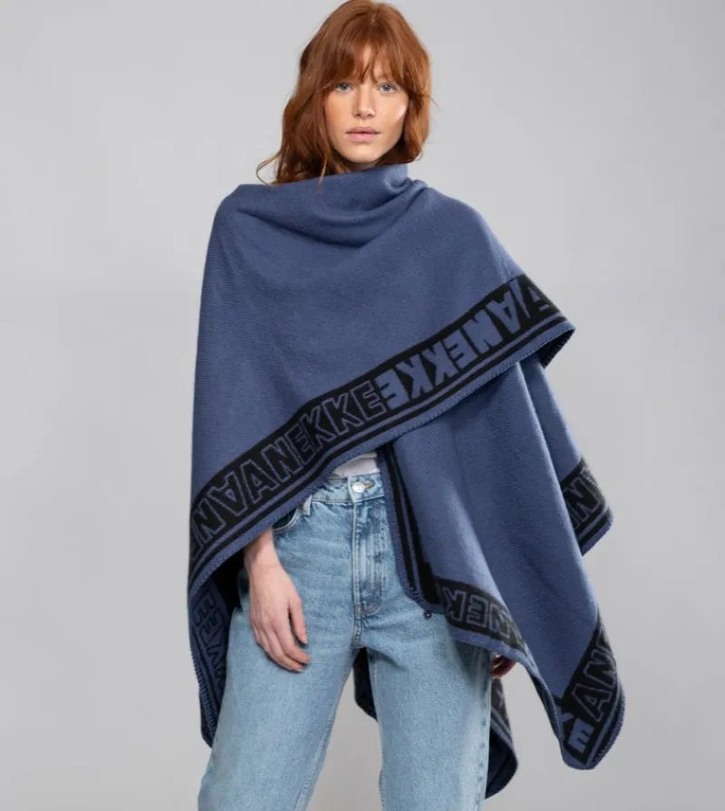 Anekke Navy Blue Shodo Poncho Clearance