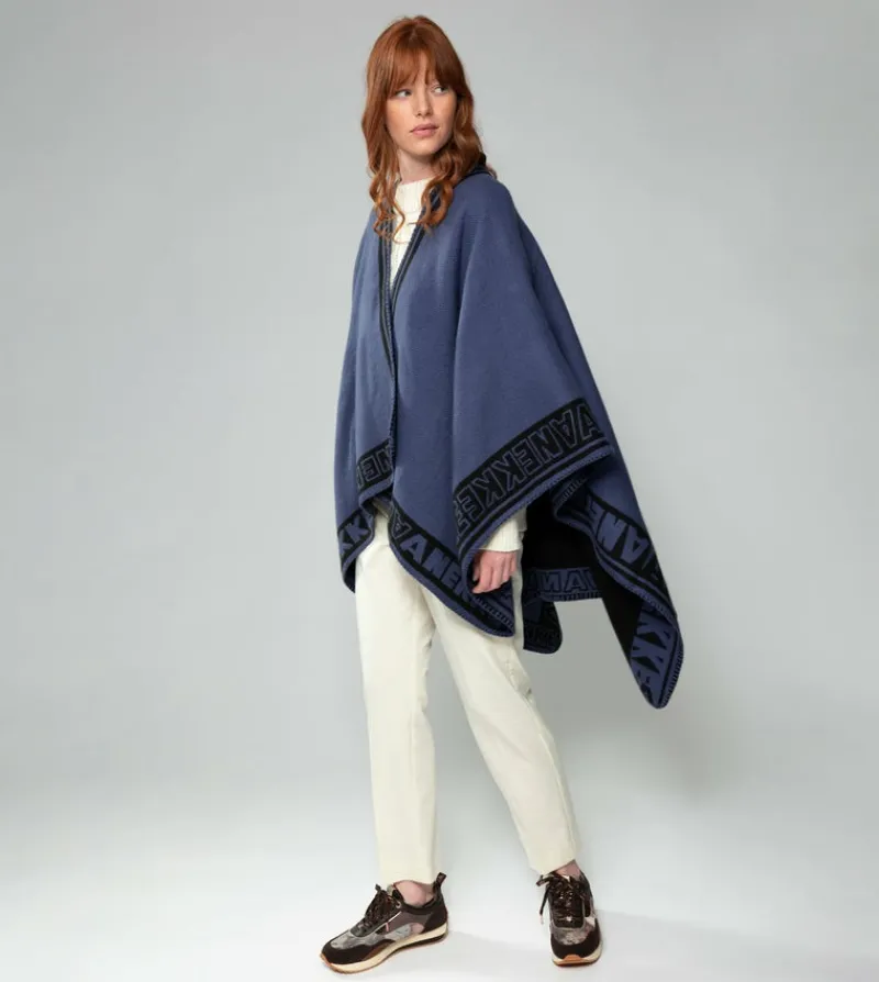 Anekke Navy Blue Shodo Poncho Clearance