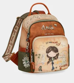 Anekke Peace & Love Camel Anti-Theft Backpack Discount