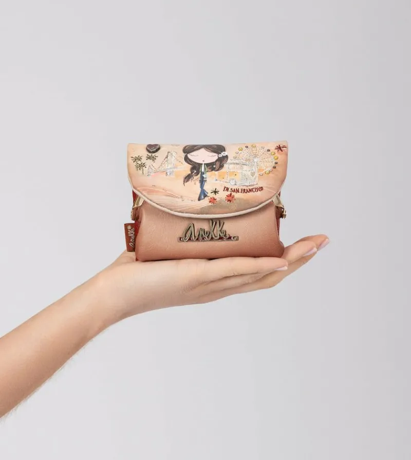 Anekke Peace & Love Camel Coin Purse With Flap Best Sale