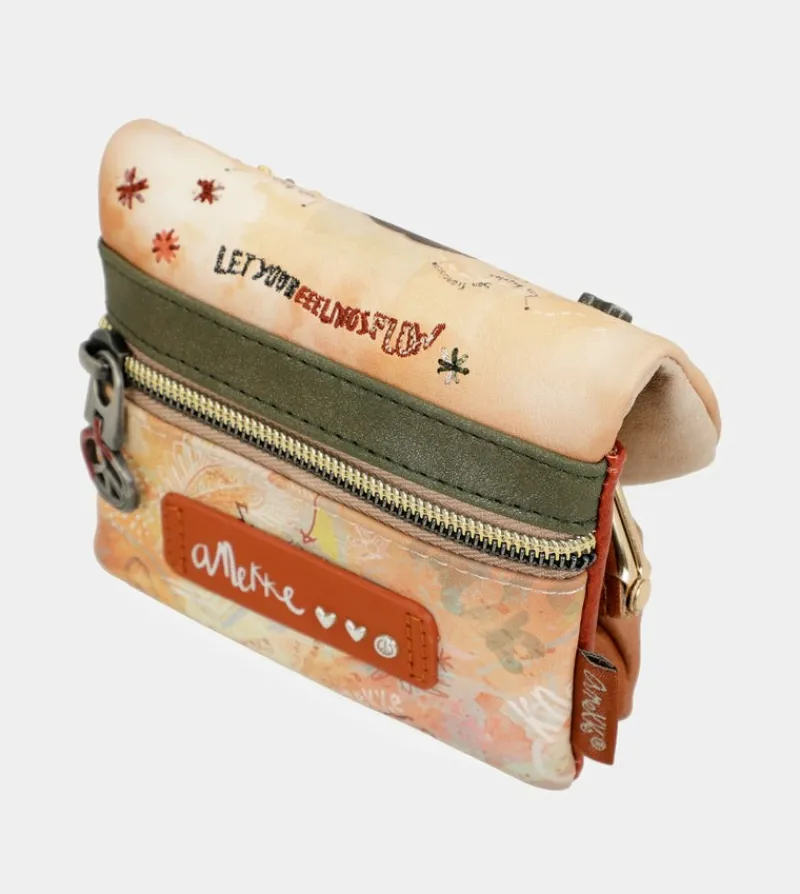 Anekke Peace & Love Camel Coin Purse With Flap Best Sale