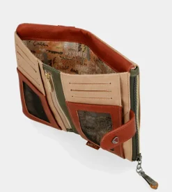 Anekke Peace & Love Camel Flexible Rfid Wallet Clearance