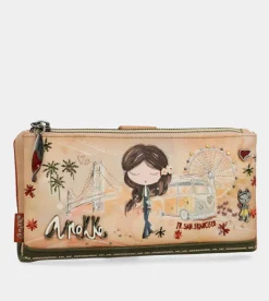 Anekke Peace & Love Camel Large Rfid Wallet Cheap