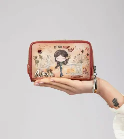 Anekke Peace & Love Camel Medium Rfid Wallet Hot