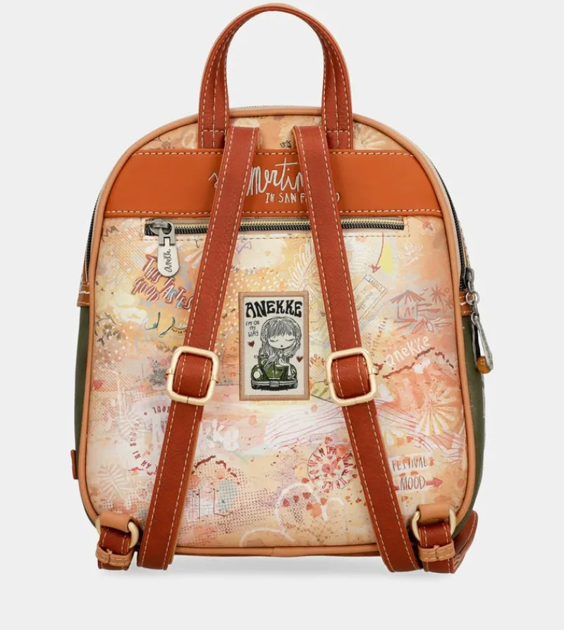 Anekke Peace & Love Camel Medium Backpack Best