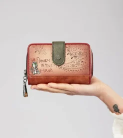 Anekke Peace & Love Camel Medium Rfid Wallet Hot