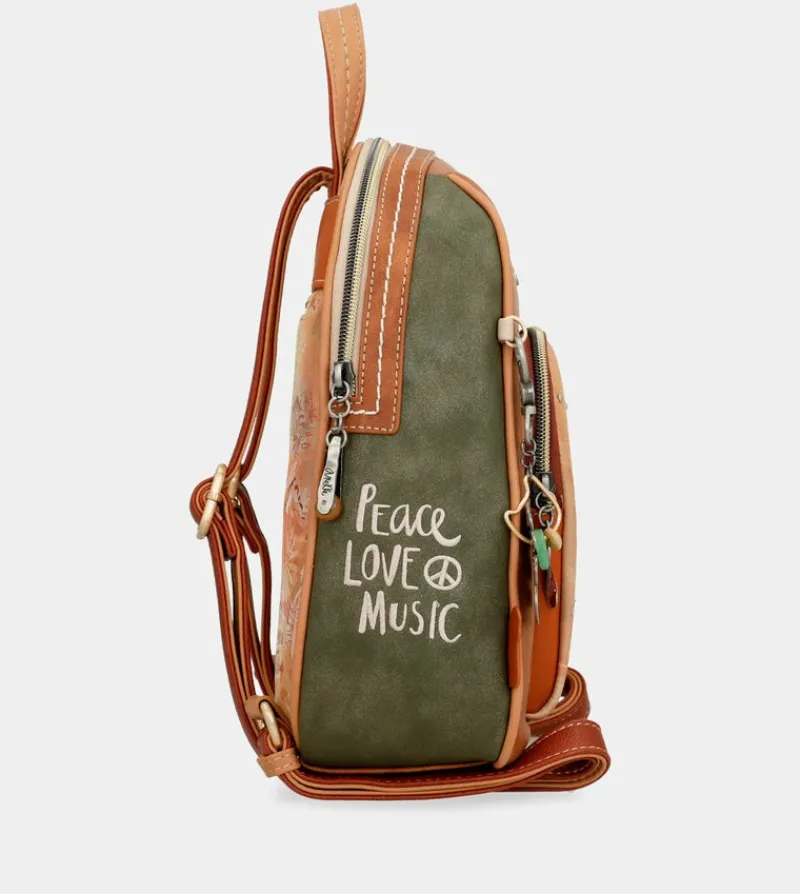 Anekke Peace & Love Camel Medium Backpack Best