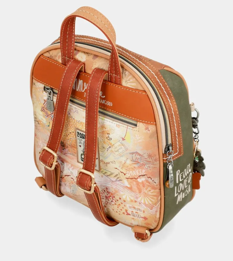 Anekke Peace & Love Camel Medium Backpack Best